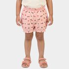 Girls Peach Regular Fit Printed Bloomers, पीच, small