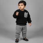 Infants' Dark Grey Round Neck Solid Baba Suit, Dark Grey, small image number null