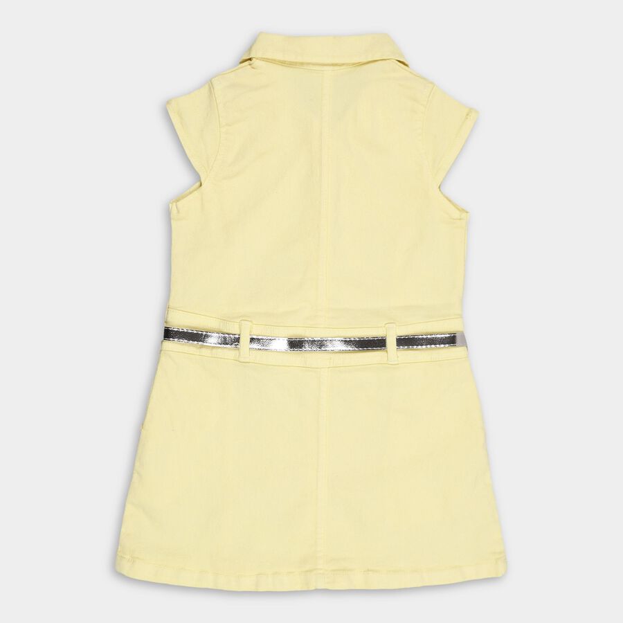 Girls' Frock, पीला, large image number null