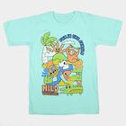 Boys Light Blue Cotton Round Neck Regular Boys T-Shirt, Light Blue, small