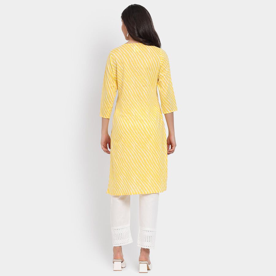 Ladies' 100% Cotton Kurta, Yellow, large image number null