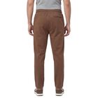 Men's Brown Slim Fit Cotton Blend Track Pants, भूरा, small