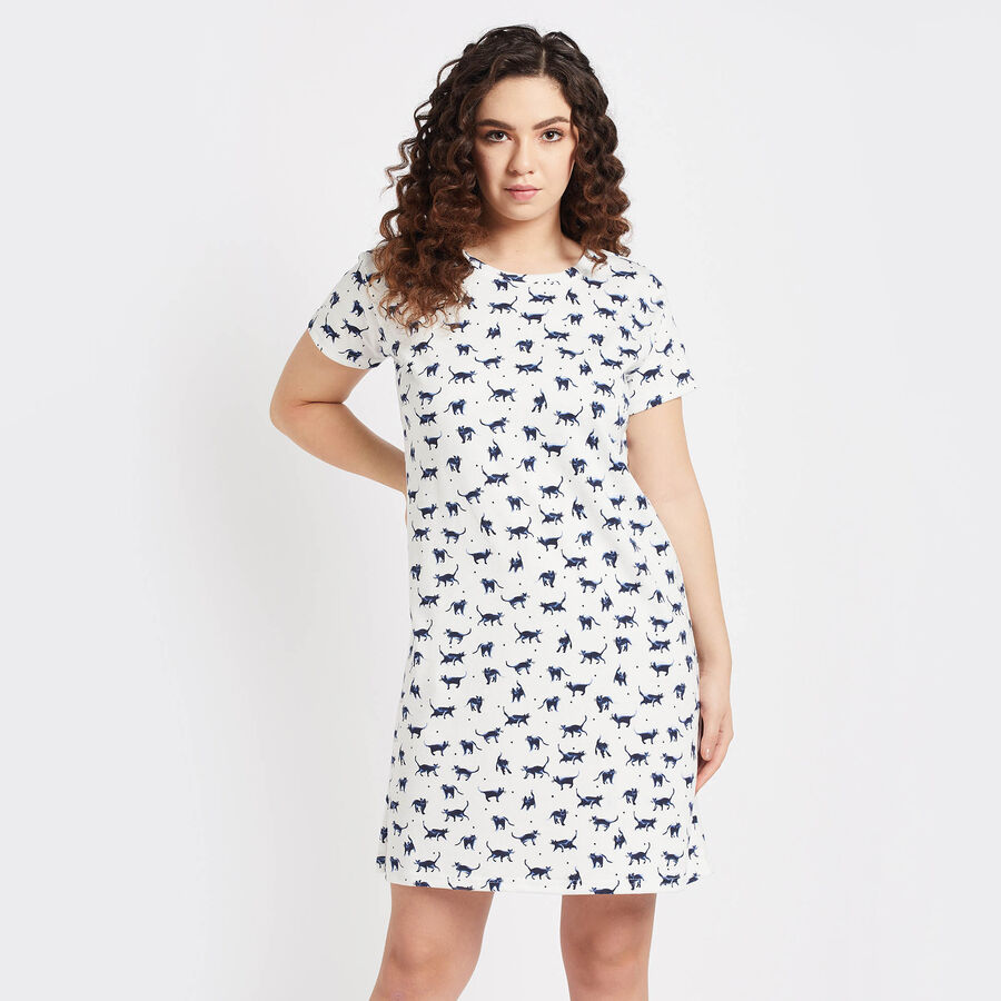 All Over Print Nighty, सफ़ेद, large image number null