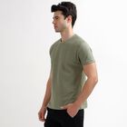 Men's Round Neck Half Sleeves T-Shirt, Dark Green, small image number null