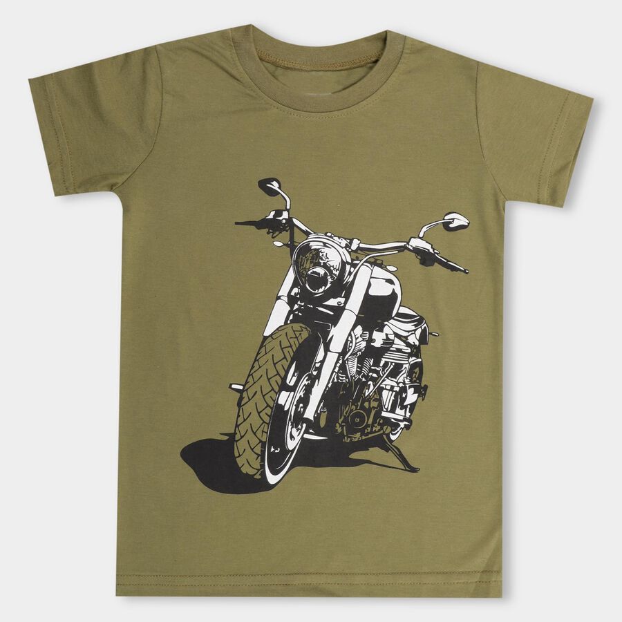 Boys' Half Sleeves T-Shirt , ओलिव, large image number null