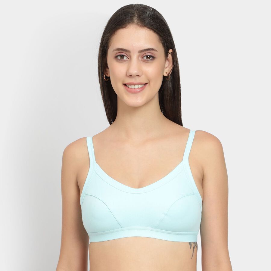 Ladies' 100% Cotton Non-Padded Bra, एक्वा, large image number null