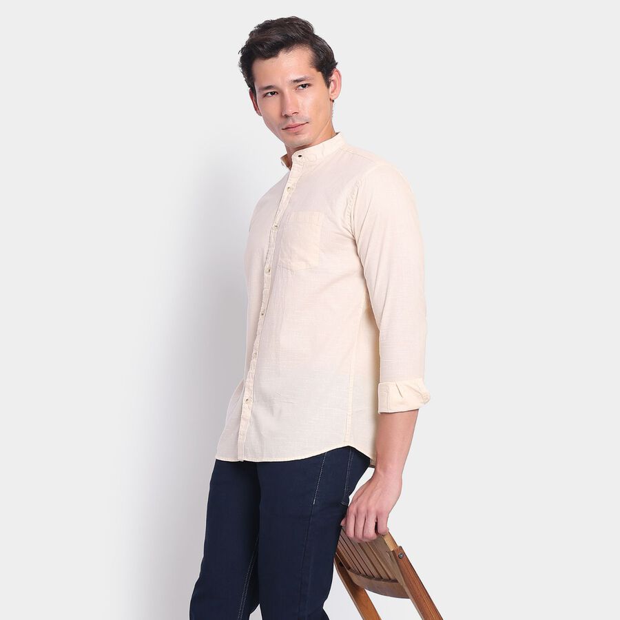 Men's100% Cotton Casual Shirt, Beige, large image number null