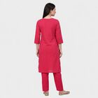 Women's Fuchsia 100% Cotton Embroidered Ethnic Set, Fuchsia, small