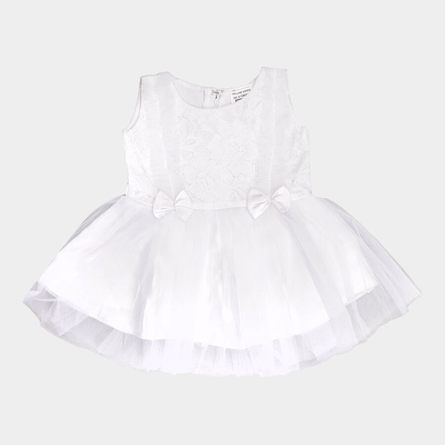 Infants Solid Frock, White, large image number null
