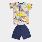 Boys' 100% Cotton Knit Baba Suit , White, small image number null