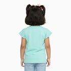 Girls Light Mint Green Cotton Round Neck Casual T-Shirt, हल्का हरा, small image number null