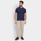 Men's Collared Half Sleeves T-Shirt , Navy Blue, small
