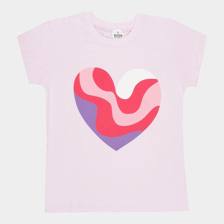 Girls Cotton T-Shirt, Lilac, large image number null
