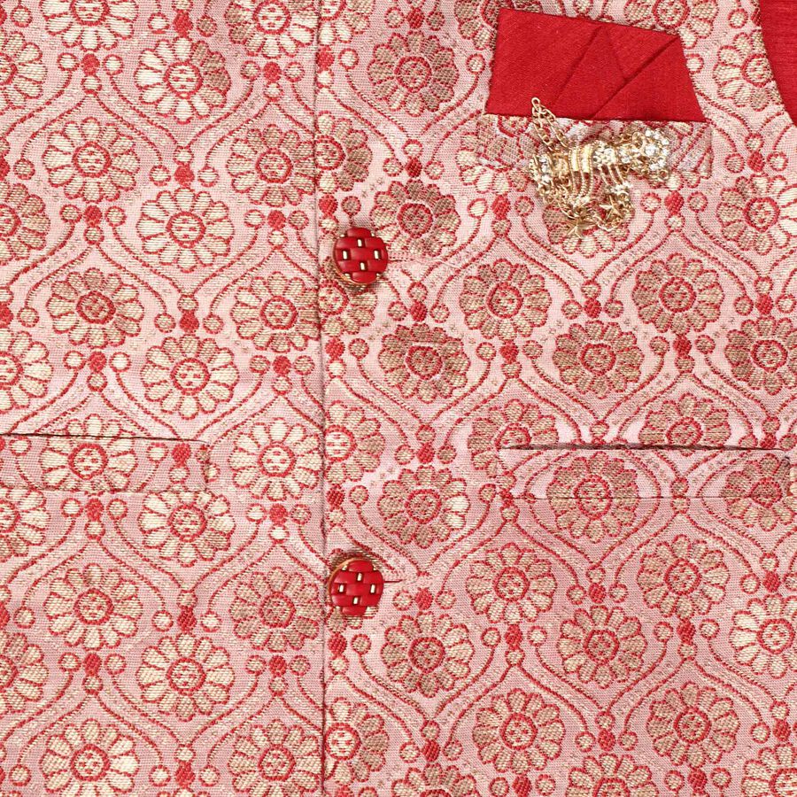 Boys Kurta Pyjama, Maroon, large image number null