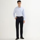 Men's Jet Black Slim Fit Flat-Front Formal Trousers, नेवी ब्लू, small image number null