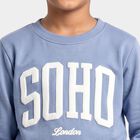 Boys' Blue Crew Neck Graphic Sweatshirt, Mid Blue, small