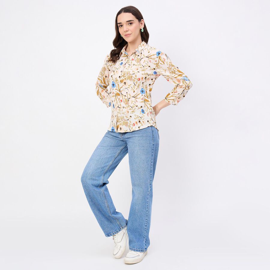 Women's Beige Classic Shirt, Beige, large