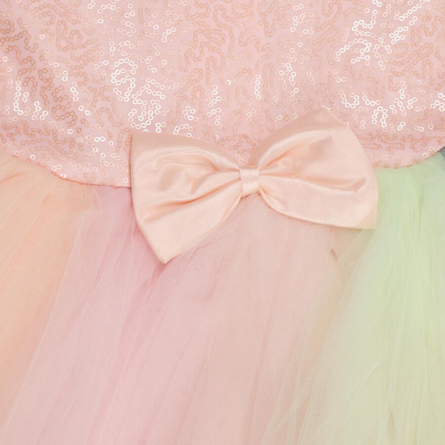 Girls' Frock , हल्का गुलाबी, large image number null