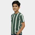 Boys Green Crew Neck Casual Half Sleeves T-Shirt, Dark Green, small