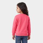Girls' Pink Crew Neck Pullover Sweatshirt, Pink, small