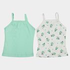 Girls Mint Green Cotton Square Neck Sleeveless Vest, Light Green, small