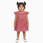 Infants' Dusty Rose Pink Floral Lace Party Frock, हल्का गुलाबी, small image number null