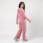 Women's Light Pink Striped Hooded Track suit, Light Pink, small