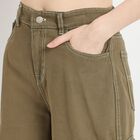 Ladies' 100% Cotton Jeans, Olive, small image number null