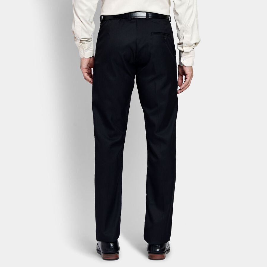 Men's Slim Fit Formal Trousers, काला, large image number null