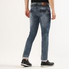 Men's Stonewashed Blue Skinny Fit Distressed Jeans, गहरा ग्रे, small image number null