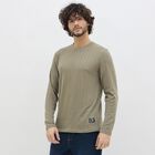 Men's Muted Olive Crew Neck Casual T-Shirt, Olive, small image number null