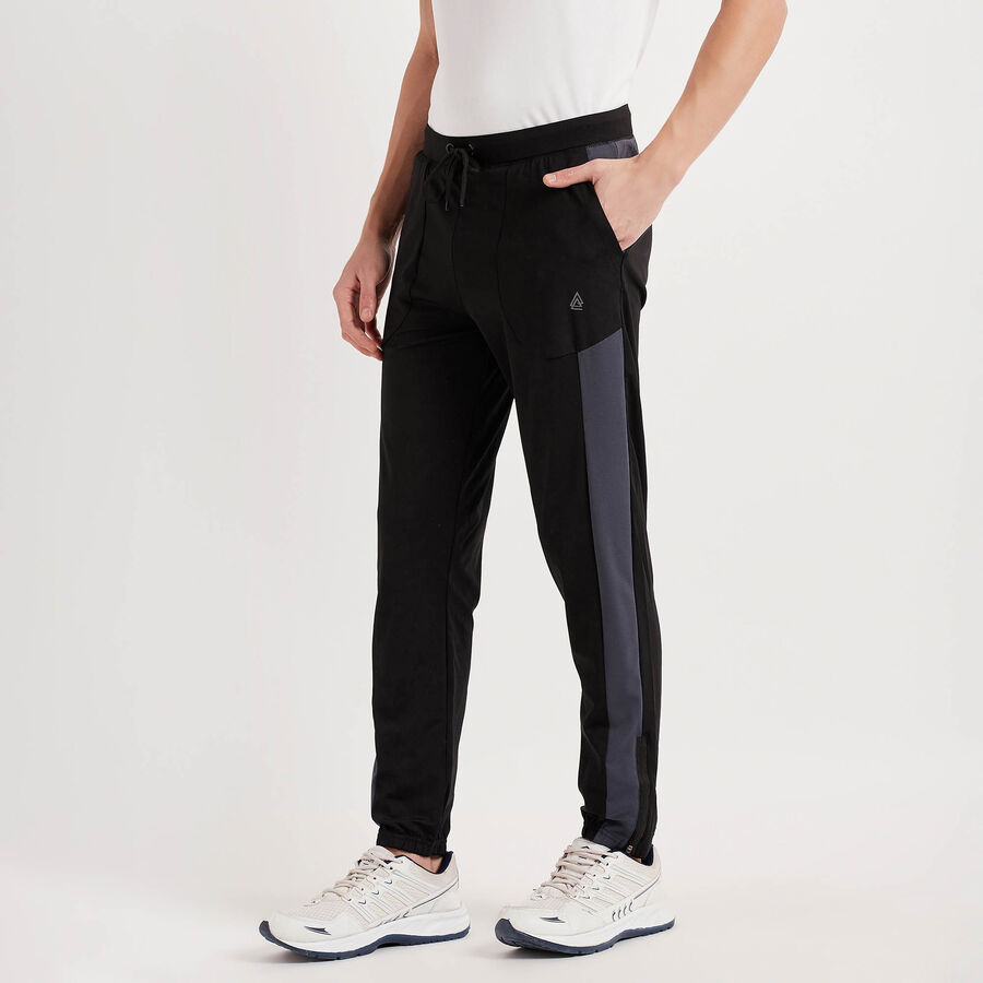 Cut & Sew Track Pants, Black, large image number null