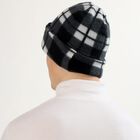 Men's Black and White Plaid Winter Cap, Black, small image number null