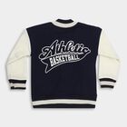 Boys' Deep Midnight Navy Crew Neck Casual Sweatshirt, Navy Blue, small image number null