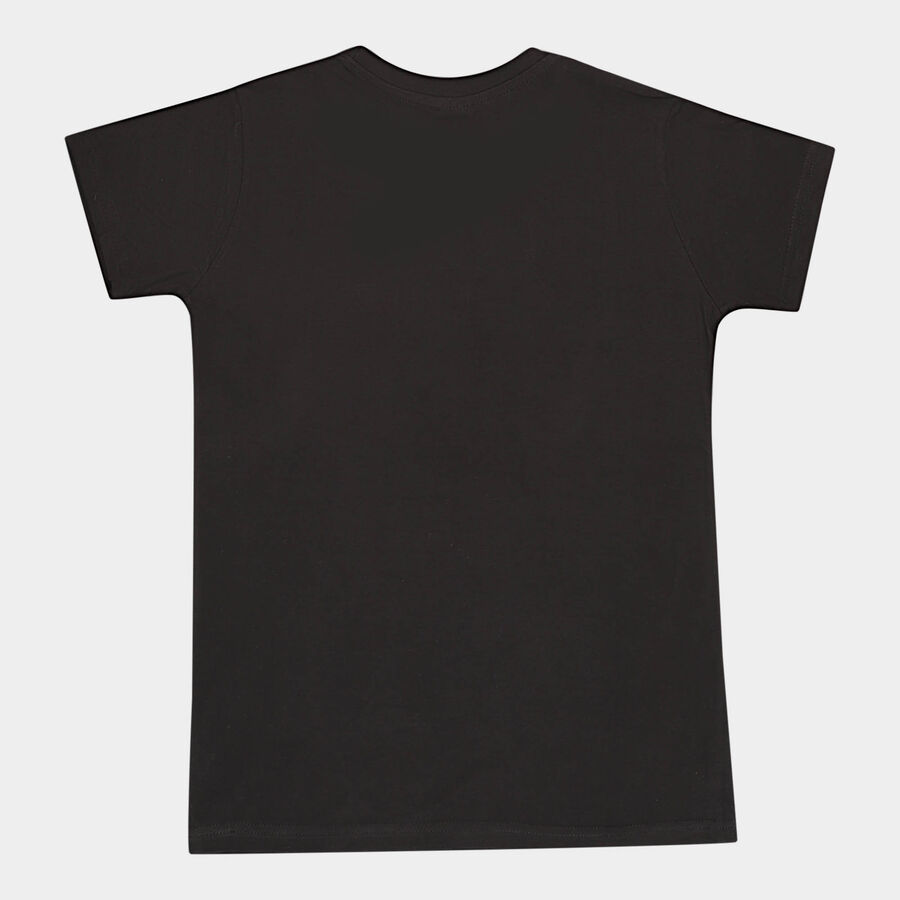 Boys Cotton T-Shirt, Black, large image number null