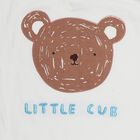Infants' Light Blue Cotton Round Neck Bear Printed Baba Suit, Light Blue, small