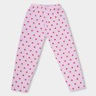 Girls' Light Pink Heart Printed Regular Fit Pyjama, लाइलेक, small image number null