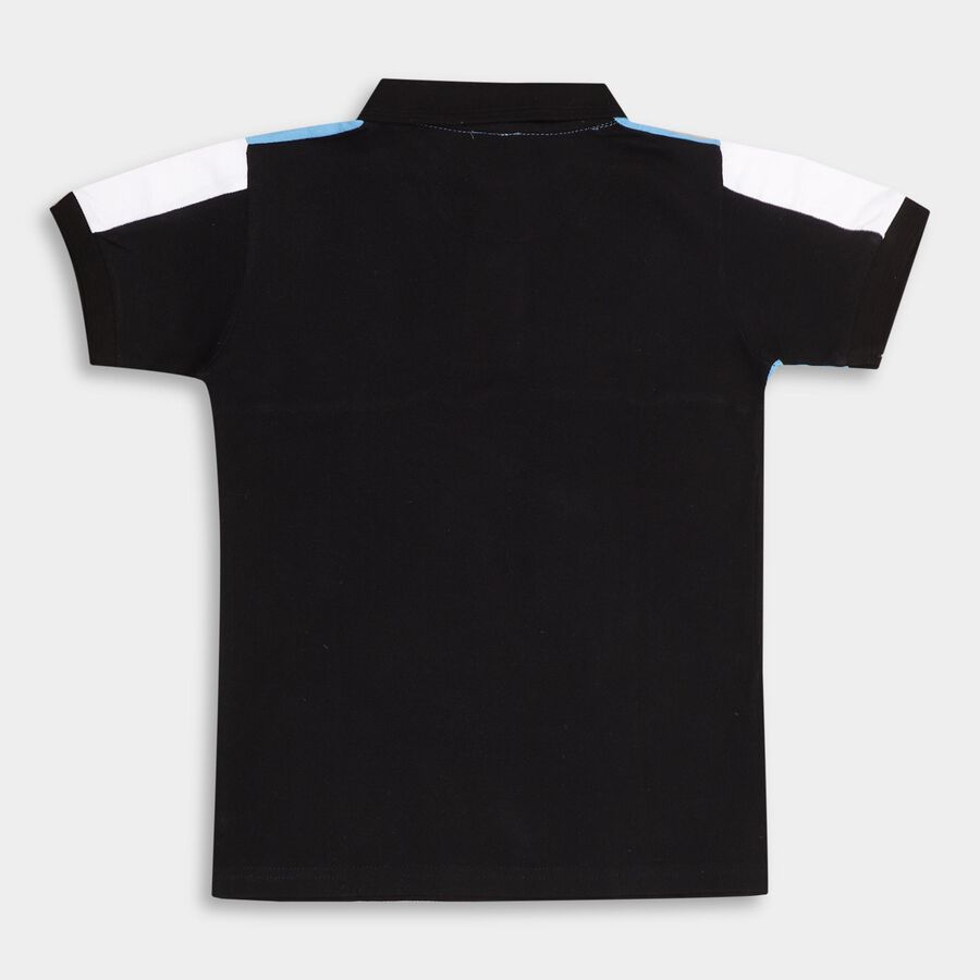 Boys' 100% Cotton Half Sleeves T-Shirt , Black, large image number null