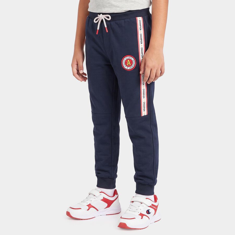 Boys Navy Blue Jogger Fit Side Tape Pyjama, नेवी ब्लू, large