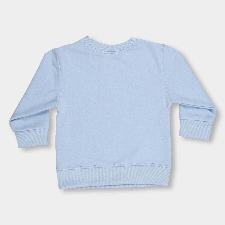 Infants Light Blue Crew Neck Casual Sweatshirt, हल्का नीला, large image number null