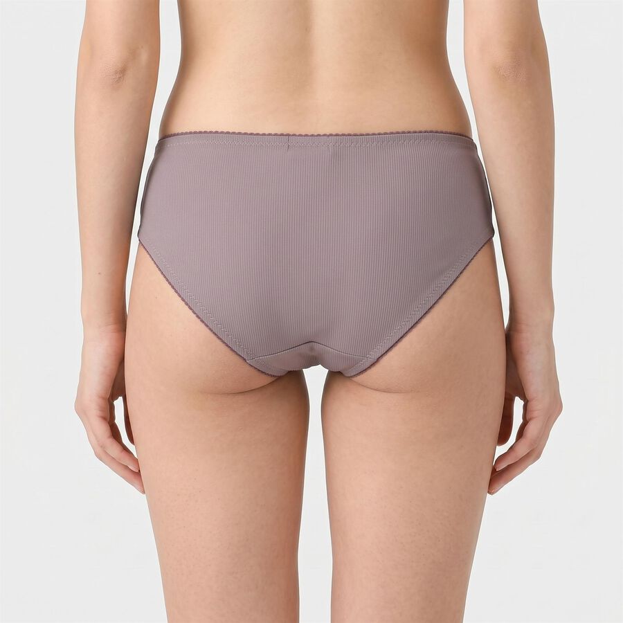 Women's Purple Regular Fit Ribbed Brief Panty, Purple, large