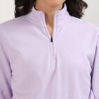 Women's Soft Lavender High Neck Casual Sweatshirt, Lilac, small image number null