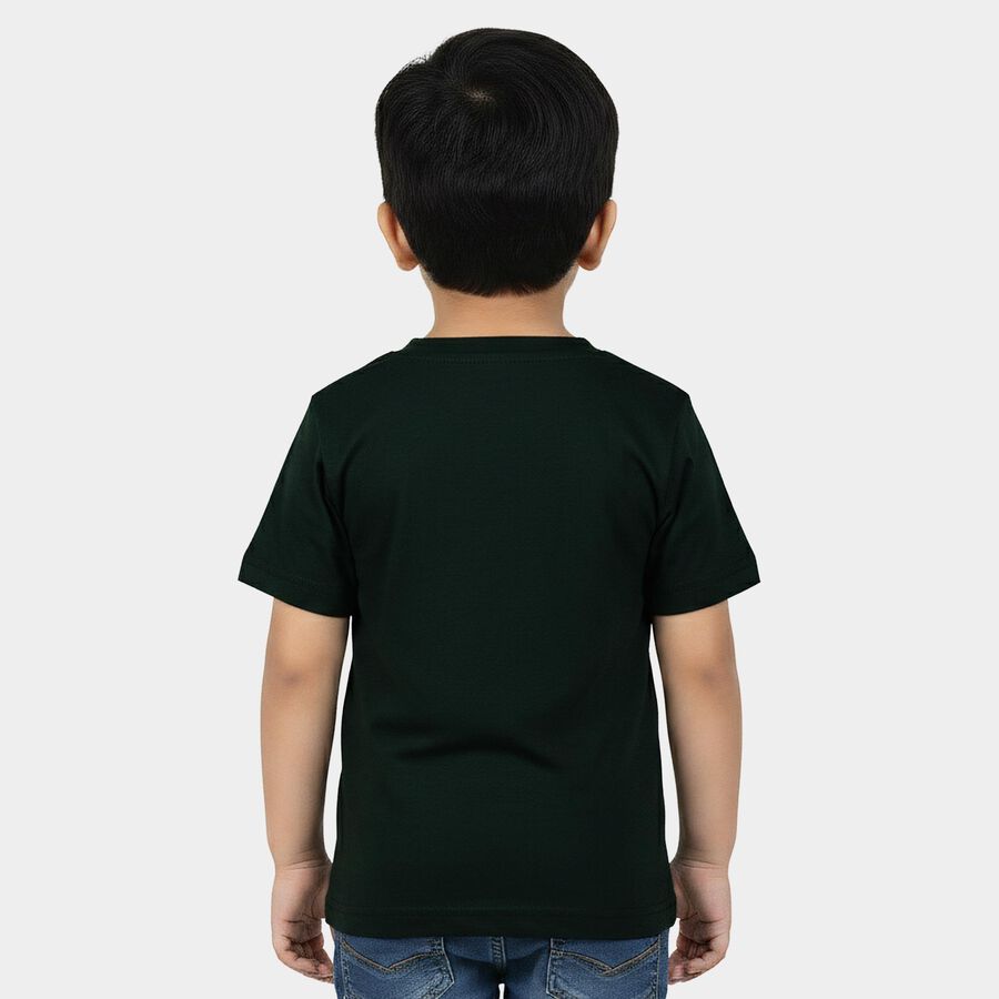 Boys' Half Sleeves T-Shirt, Dark Green, large