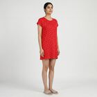 Women's Red Minimalist Nighty, लाल, small