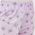 Women's Soft Lavender Butterfly Print Elastic Waist Pyjama, Lilac, small image number null