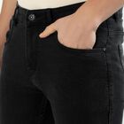 Men's Jet Black Slim Fit Stretchable Jeans, गहरा ग्रे, small