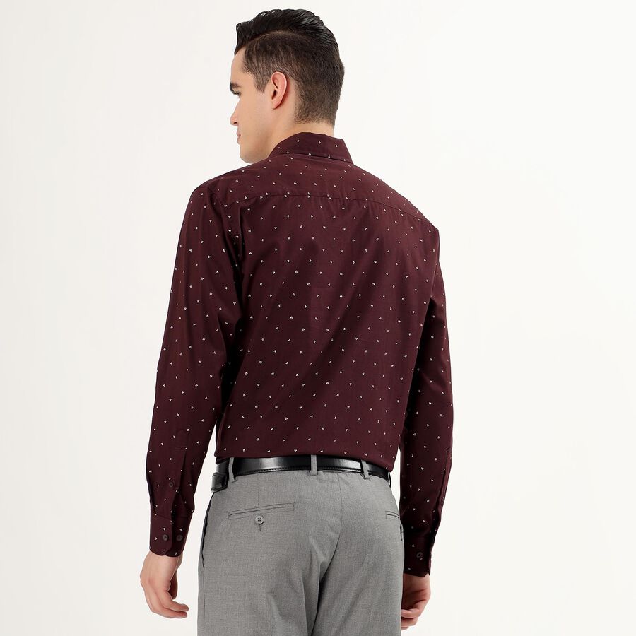 Men's Deep Maroon Cotton Spread Collar Formal Shirt, मरून, large image number null