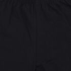 Girls Black Regular Fit Solid Shorts, काला, small