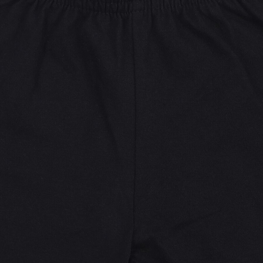 Girls Black Regular Fit Solid Shorts, काला, large