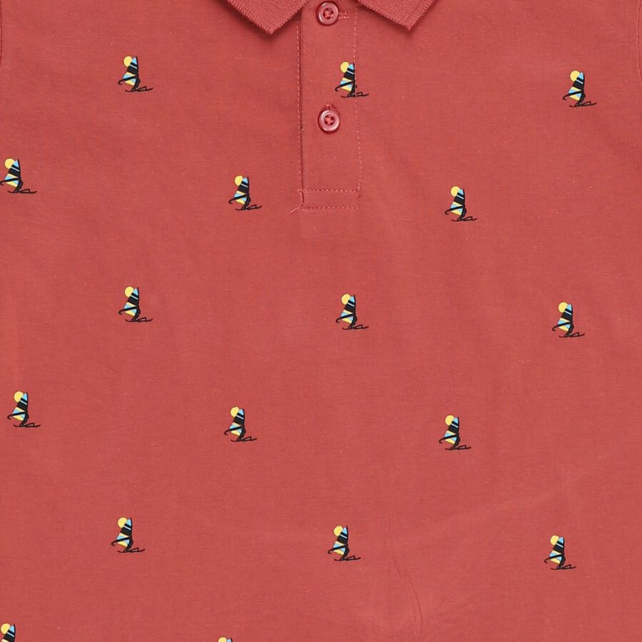 Boys' Half Sleeves T-Shirt, Pink, large image number null